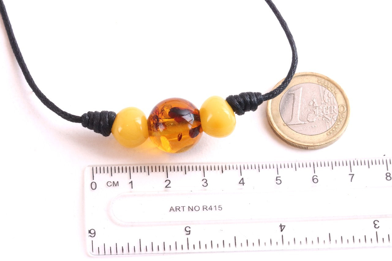 Baltic Amber Trio Amulet Necklace
