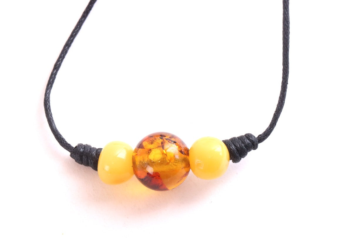 Baltic Amber Trio Amulet Necklace