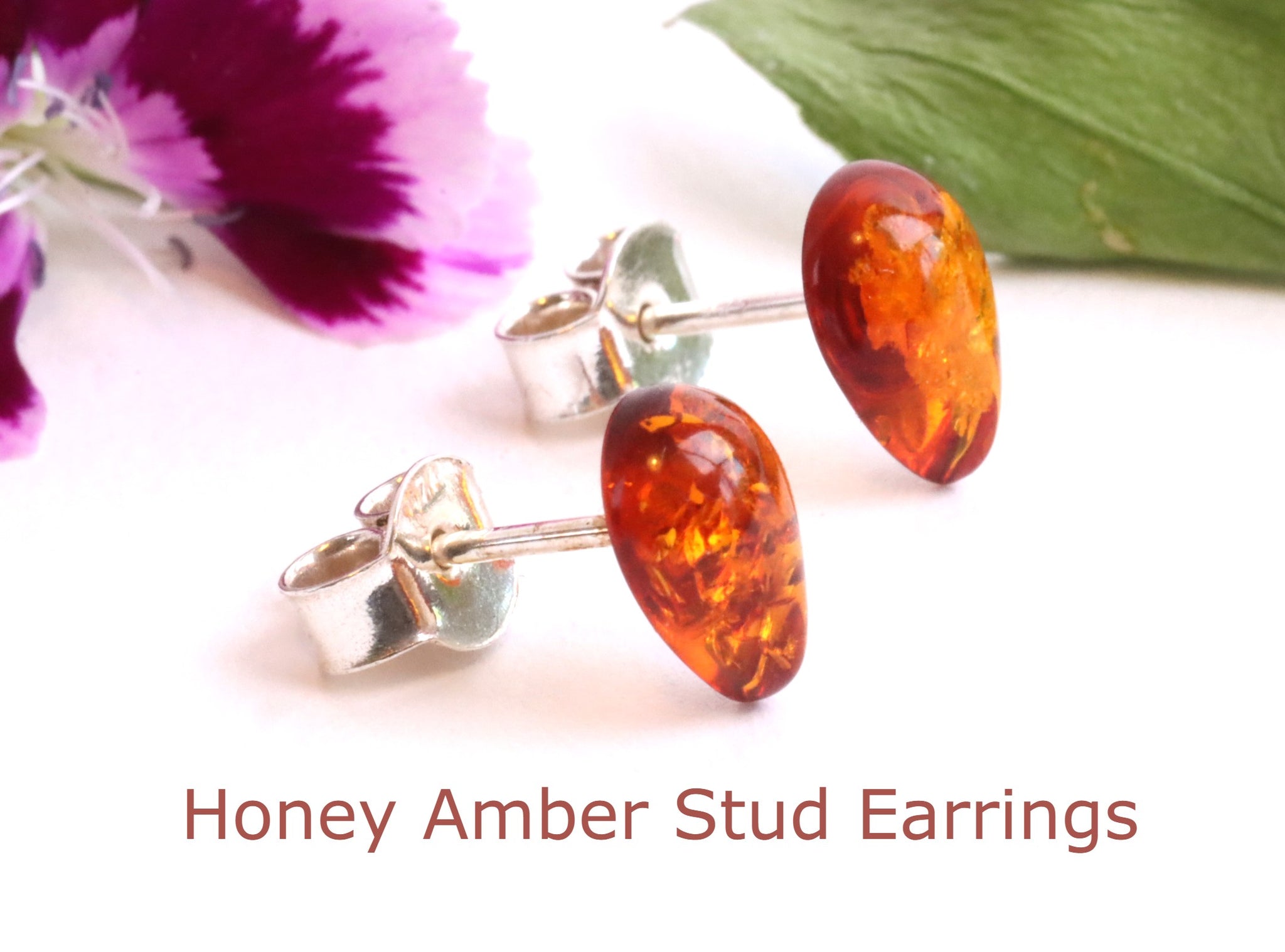 Tiny Honey Stud Earrings
