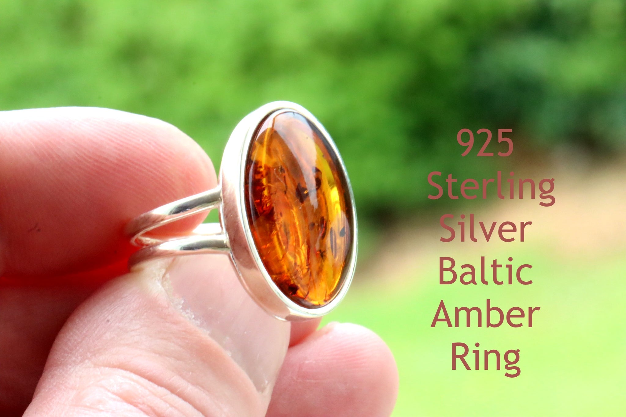 Honey Oval Amber Ring