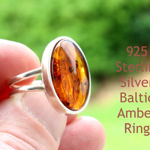 Honey Oval Amber Ring