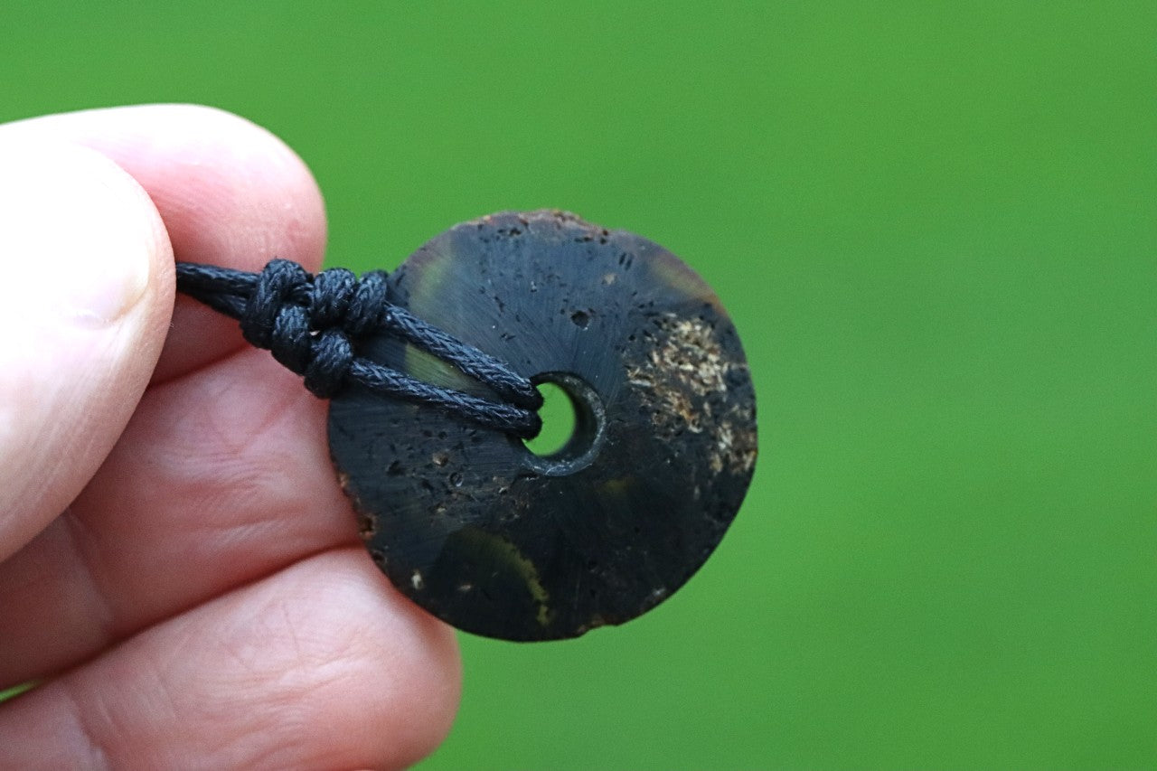 Raw Baltic Amber Donut Pendant