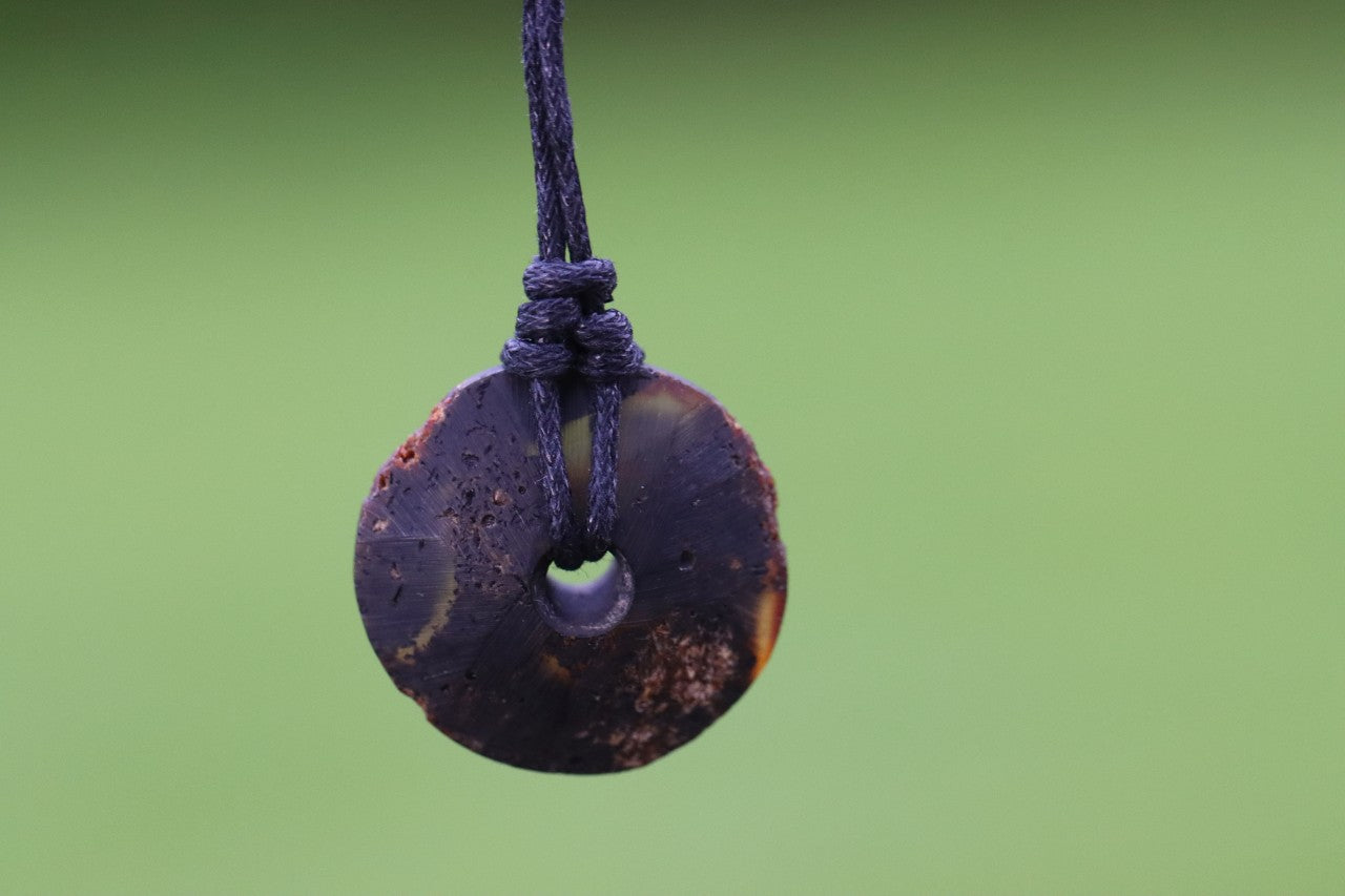 Raw Baltic Amber Donut Pendant