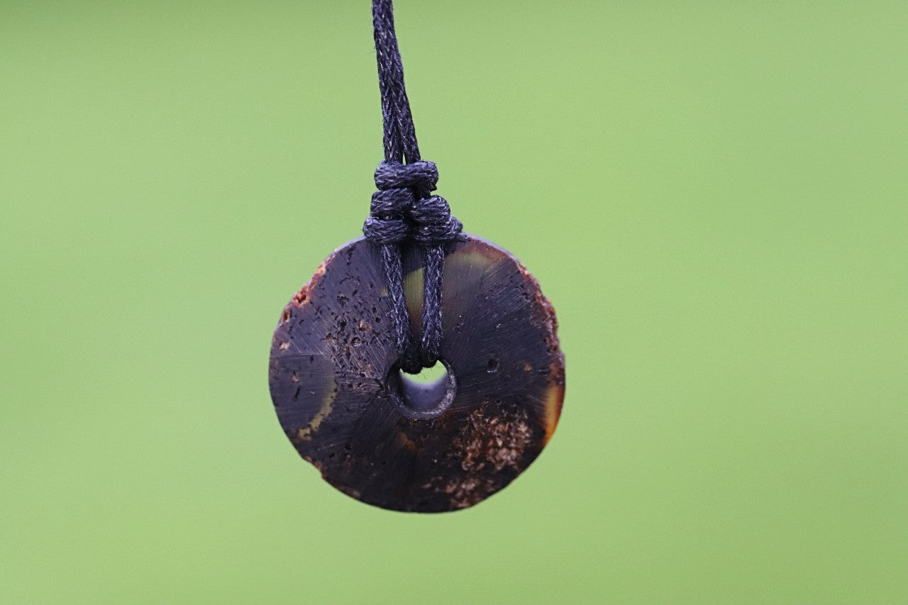 Raw Baltic Amber Donut Pendant