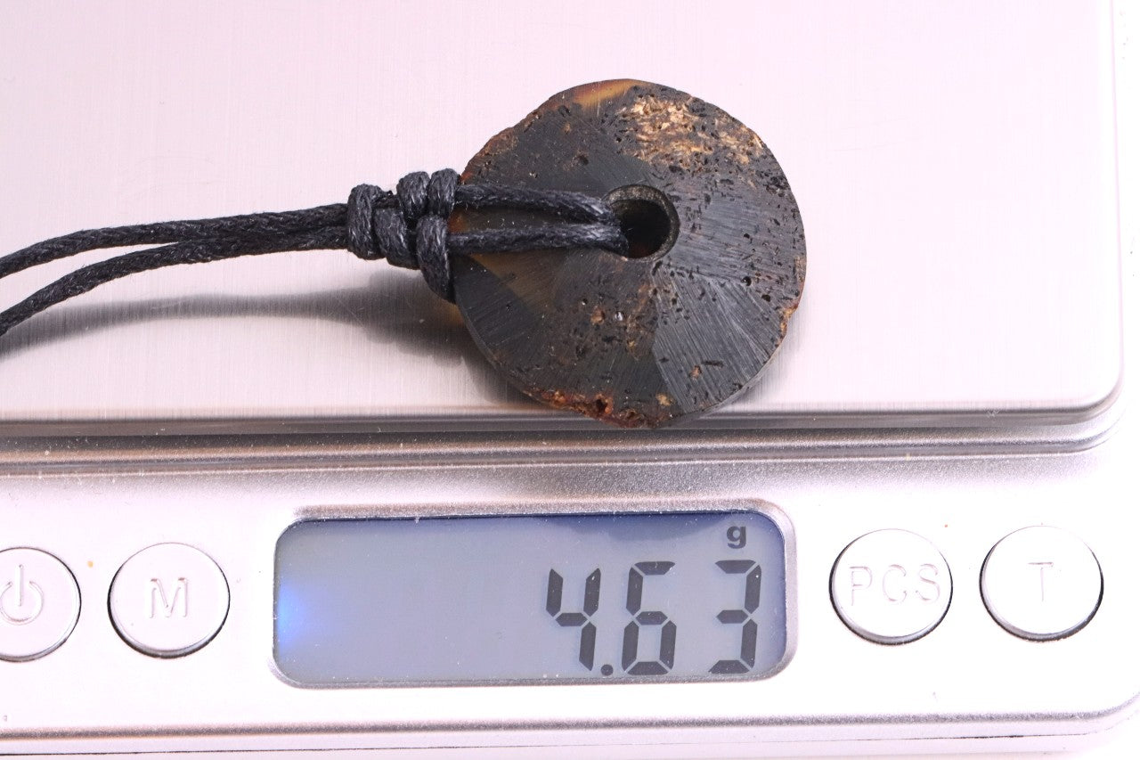 Raw Baltic Amber Donut Pendant