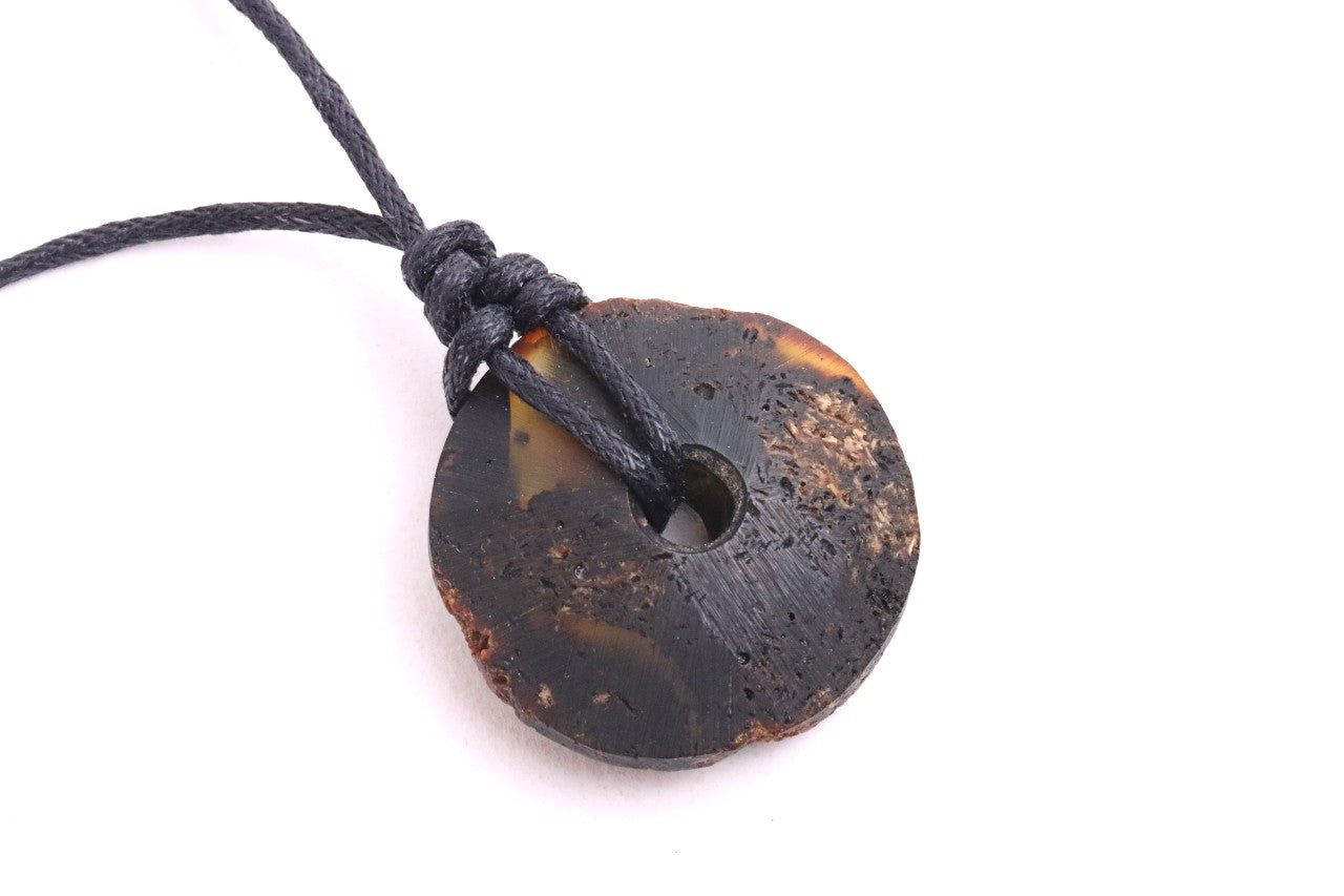 Raw Baltic Amber Donut Pendant