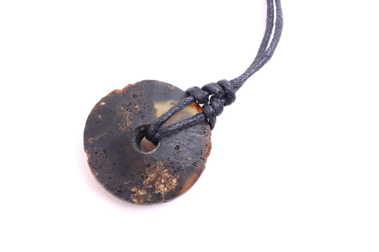 Raw Baltic Amber Donut Pendant