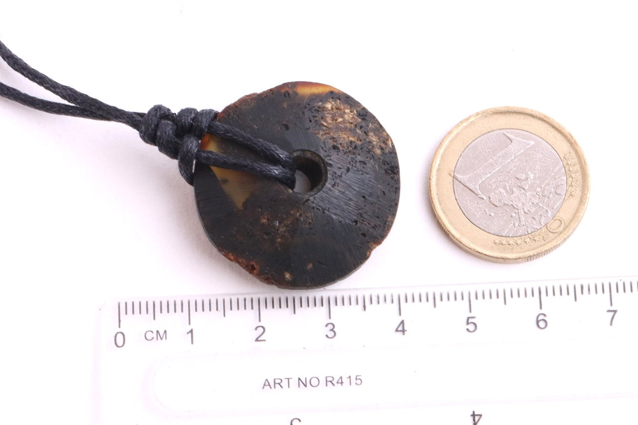 Raw Baltic Amber Donut Pendant