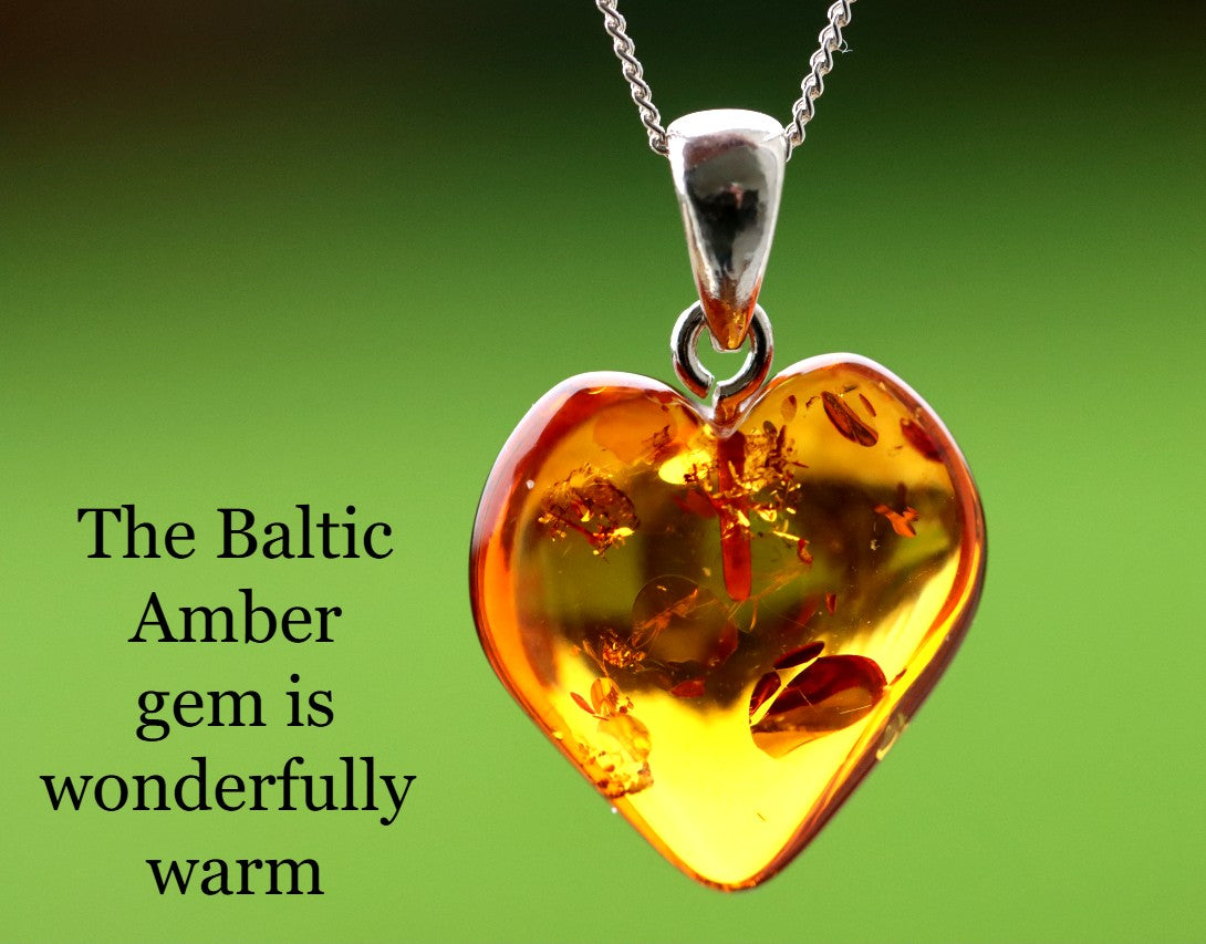 Heart-Shaped Baltic Amber Pendant