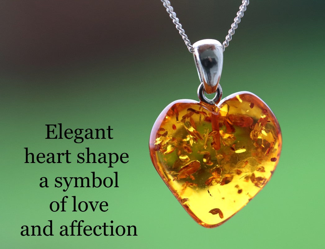 Heart-Shaped Baltic Amber Pendant