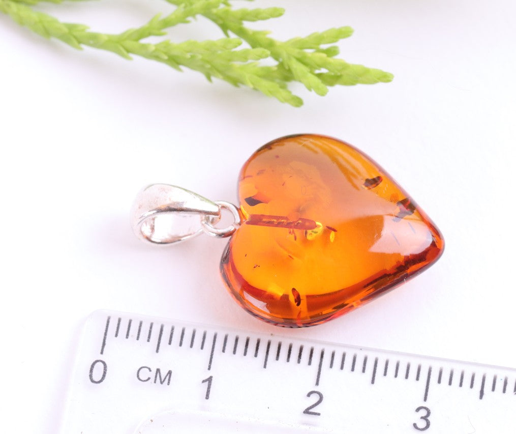 Heart-Shaped Baltic Amber Pendant