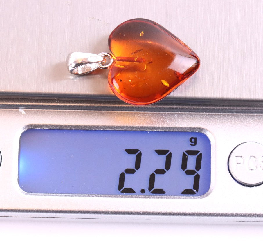 Heart-Shaped Baltic Amber Pendant