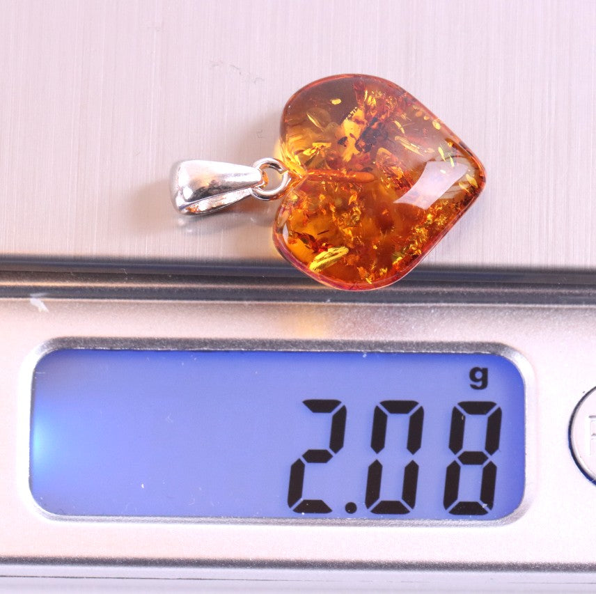 Heart-Shaped Baltic Amber Pendant