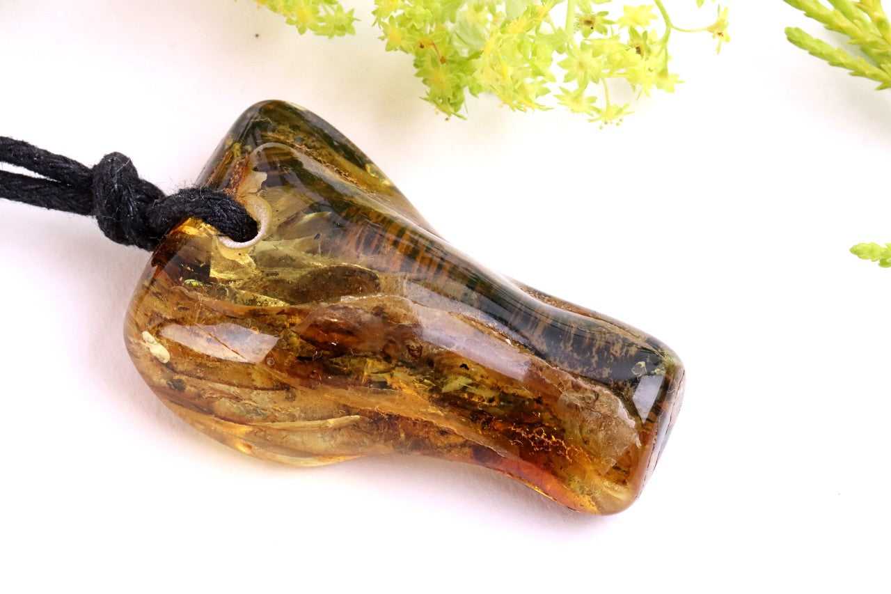 Large Natural Handmade Baltic Amber Amulet Pendant