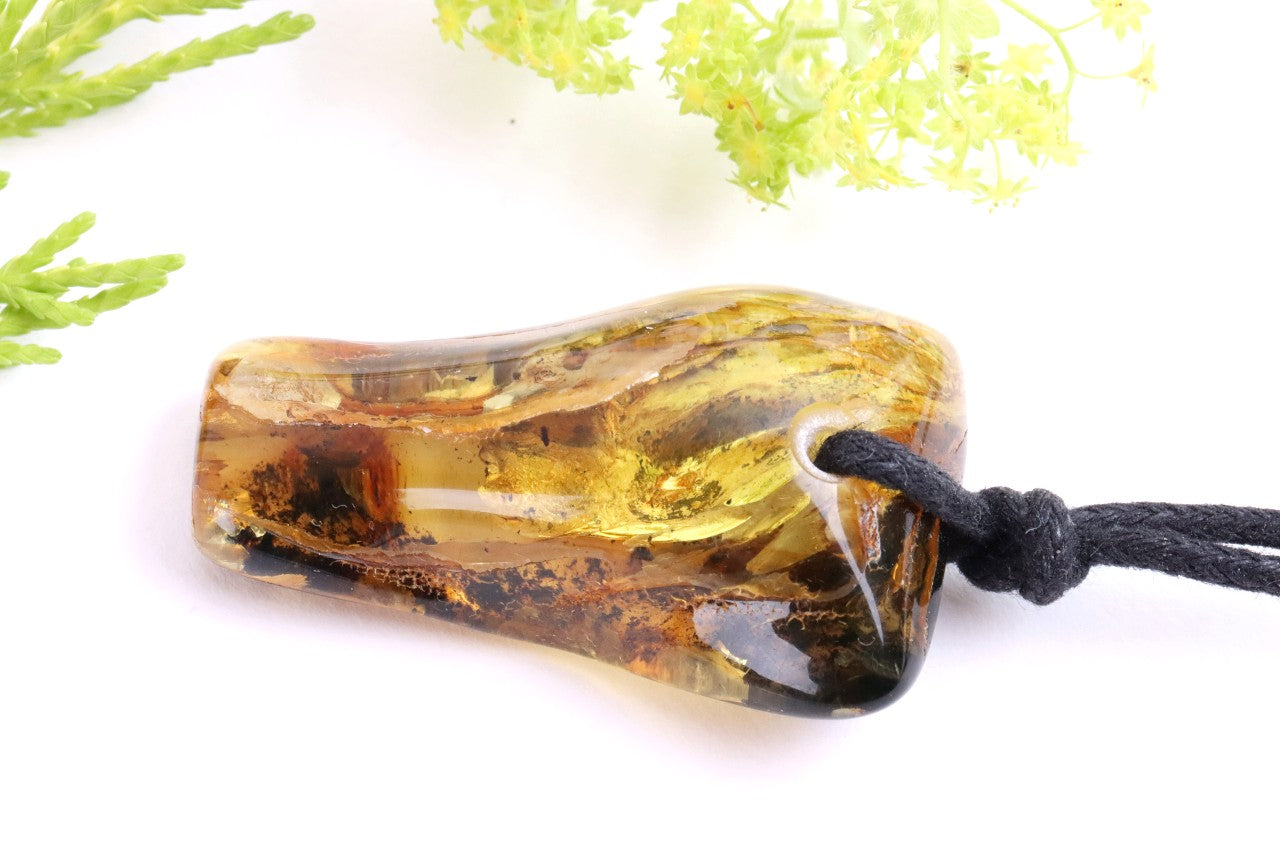 Large Natural Handmade Baltic Amber Amulet Pendant