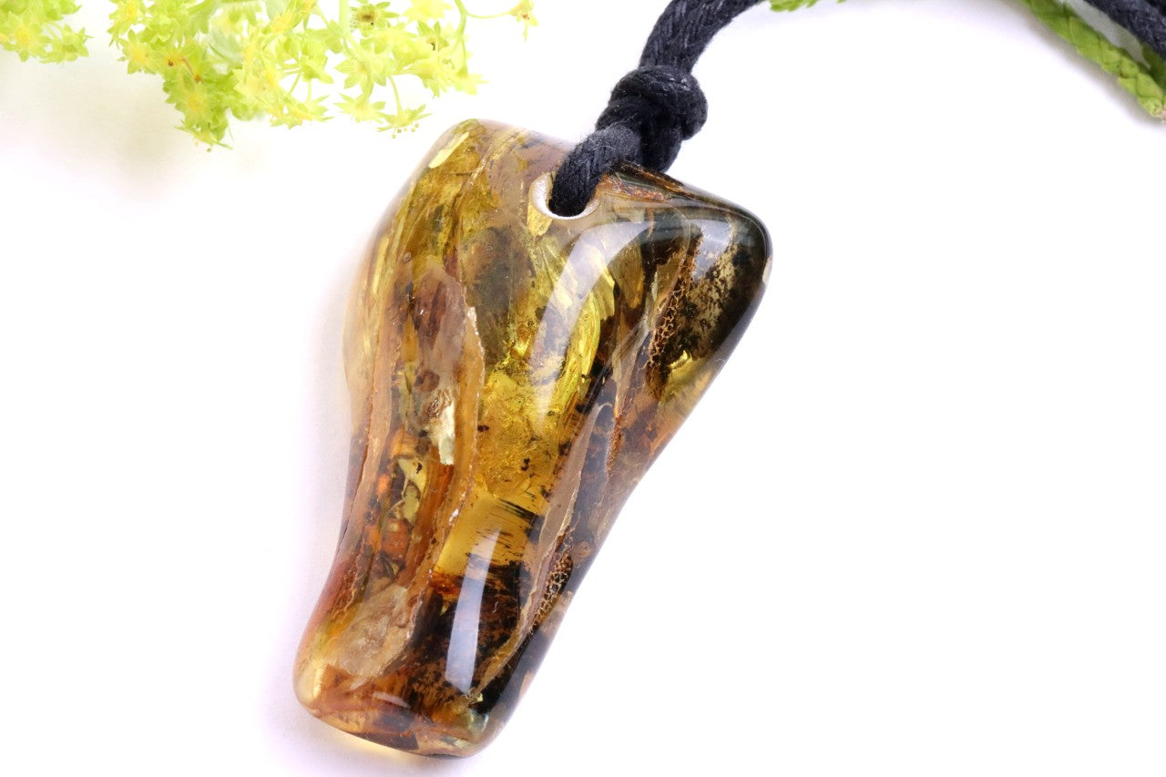 Large Natural Handmade Baltic Amber Amulet Pendant