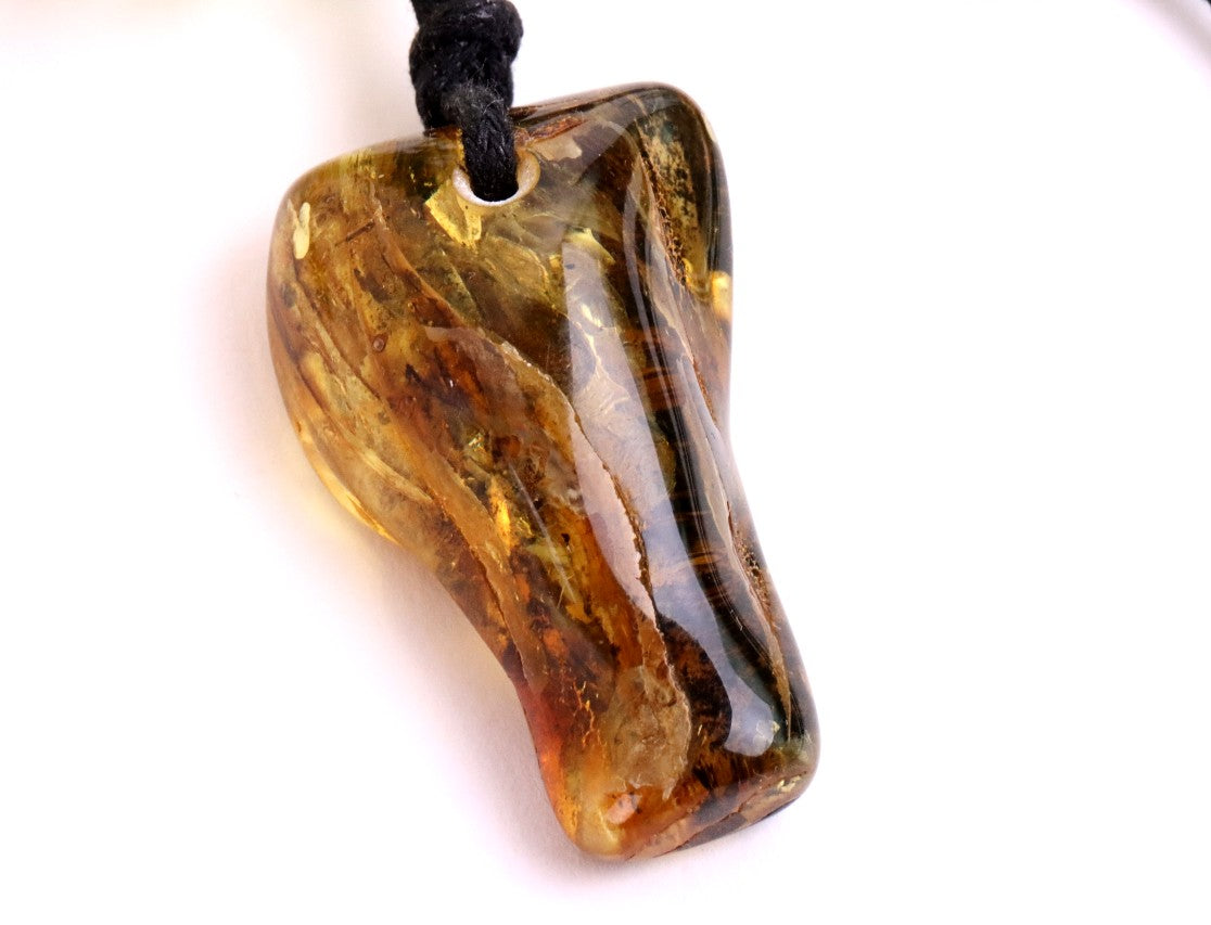 Large Natural Handmade Baltic Amber Amulet Pendant