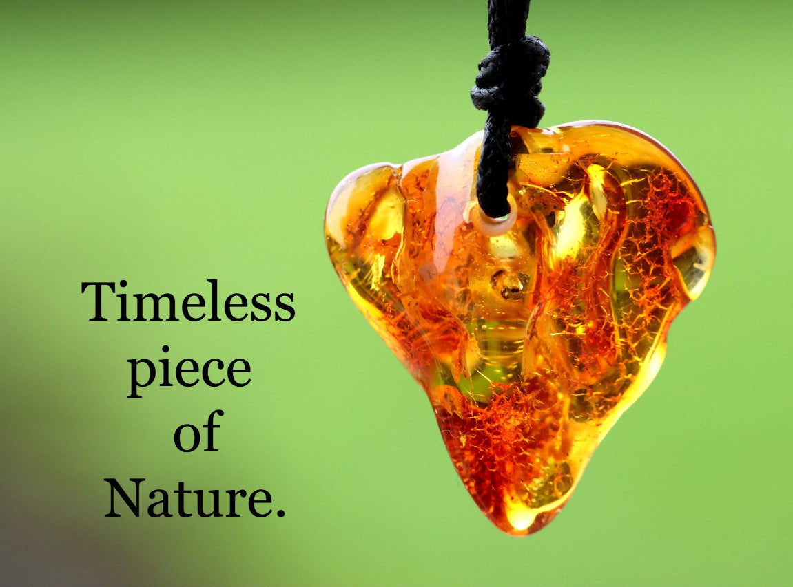 Natural Handmade Amber Amulet Pendant for for Luck