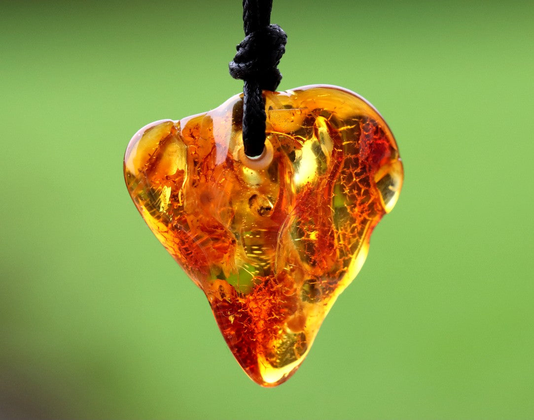Natural Handmade Amber Amulet Pendant for for Luck