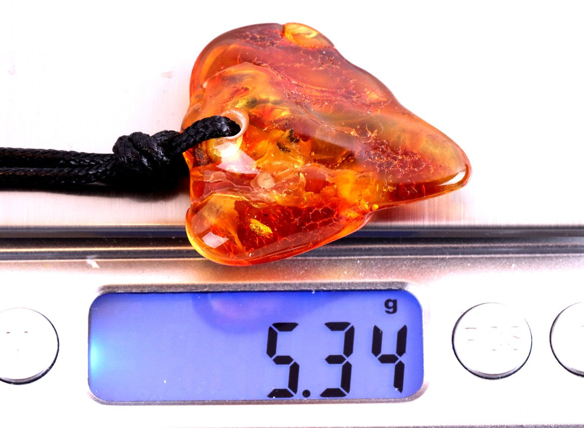 Natural Handmade Amber Amulet Pendant for for Luck