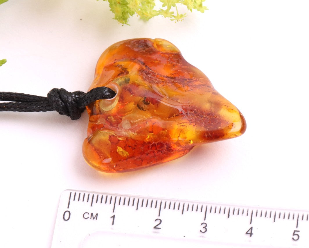 Natural Handmade Amber Amulet Pendant for for Luck