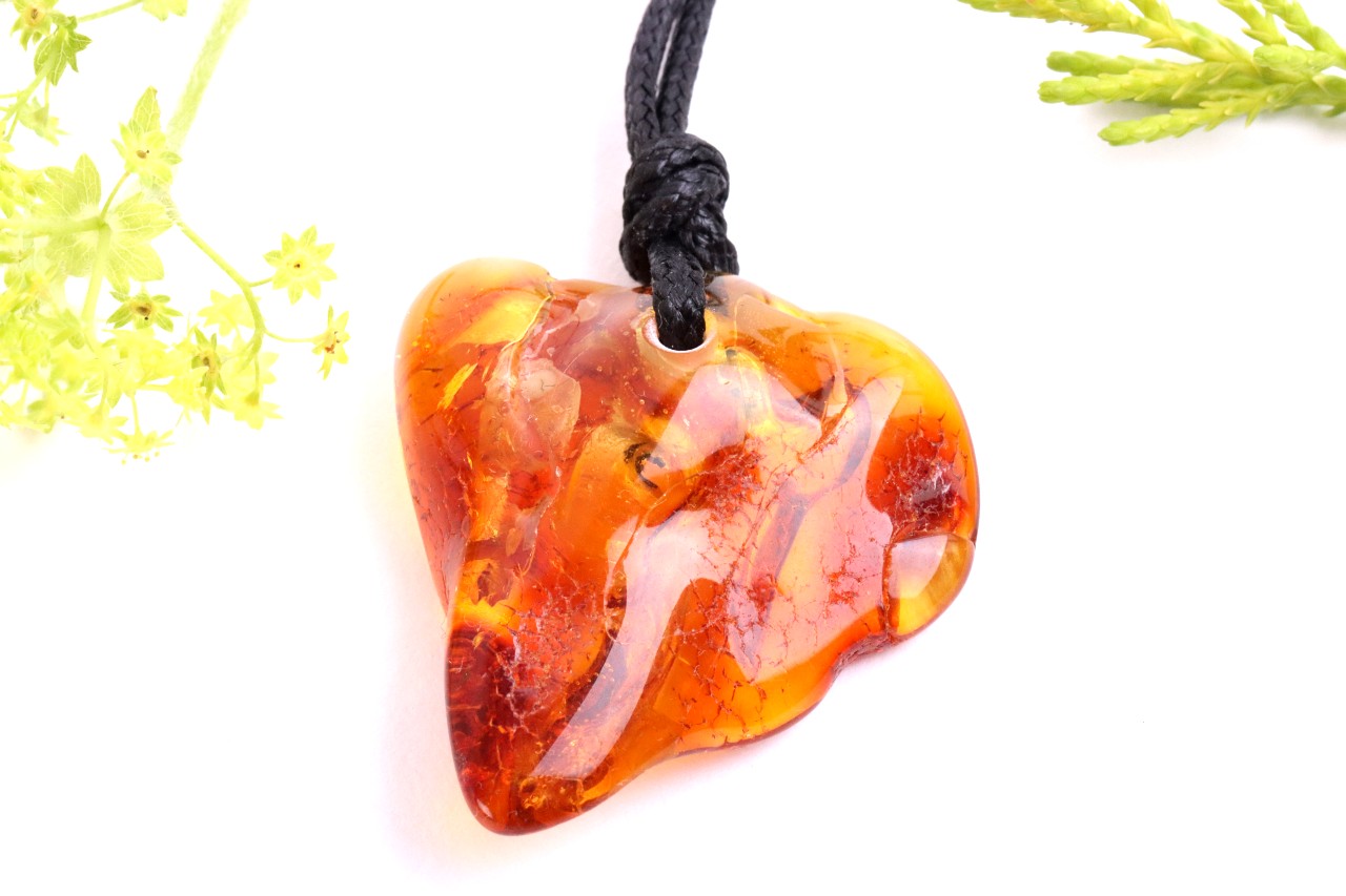Natural Handmade Amber Amulet Pendant for for Luck
