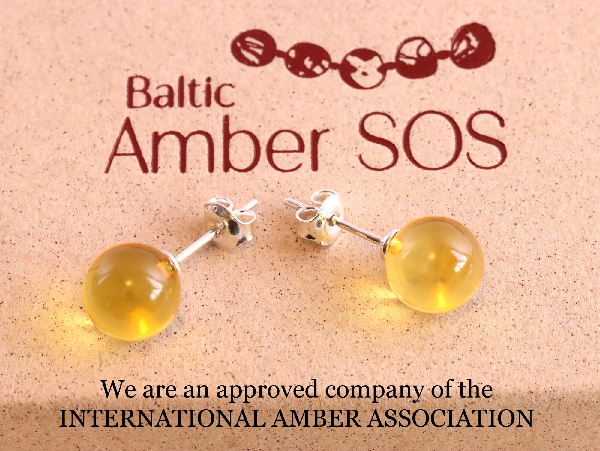 Amber Gem Stud Earrings