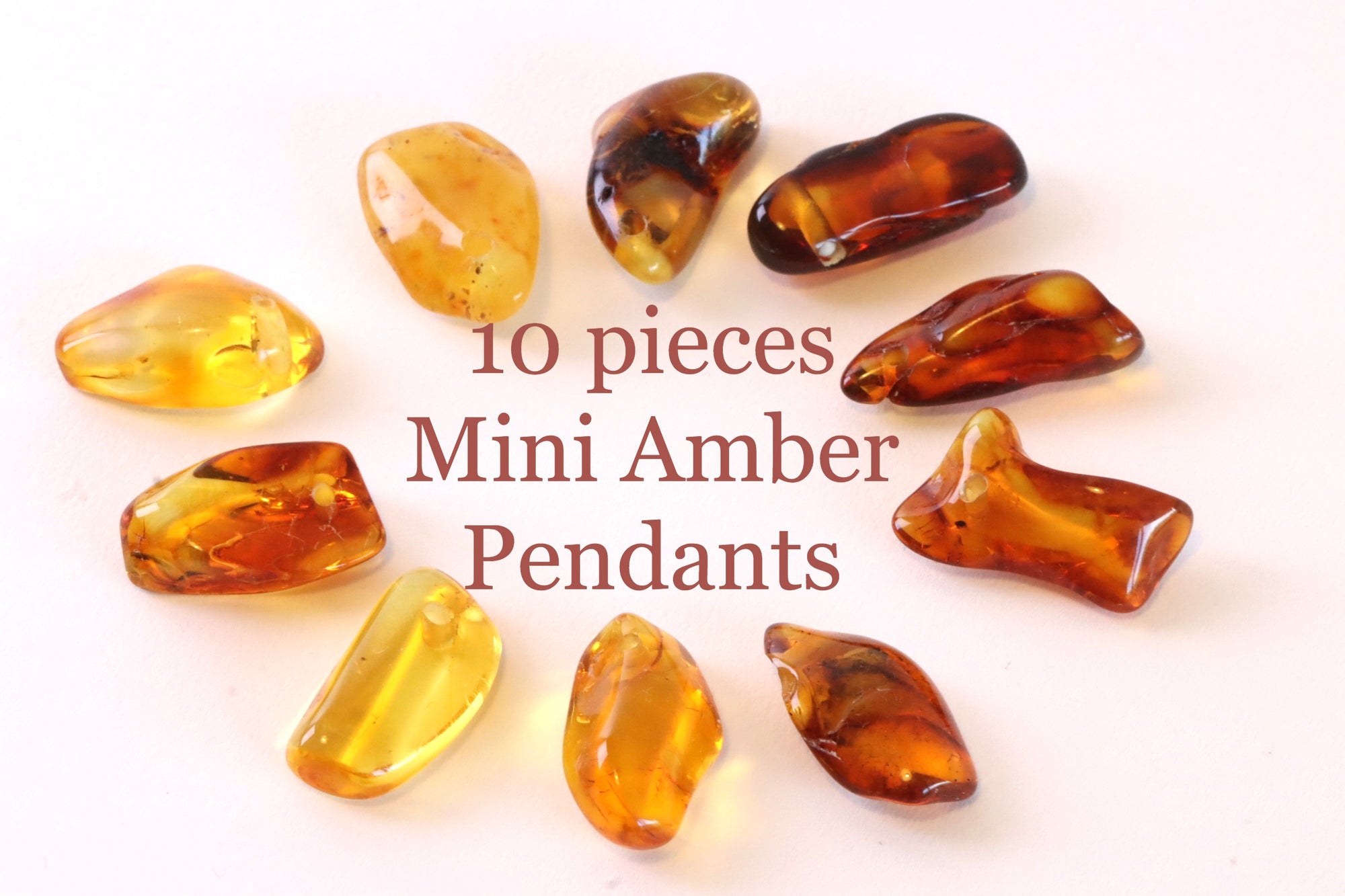 Collection of 10 pieces Amber Mini Pendants