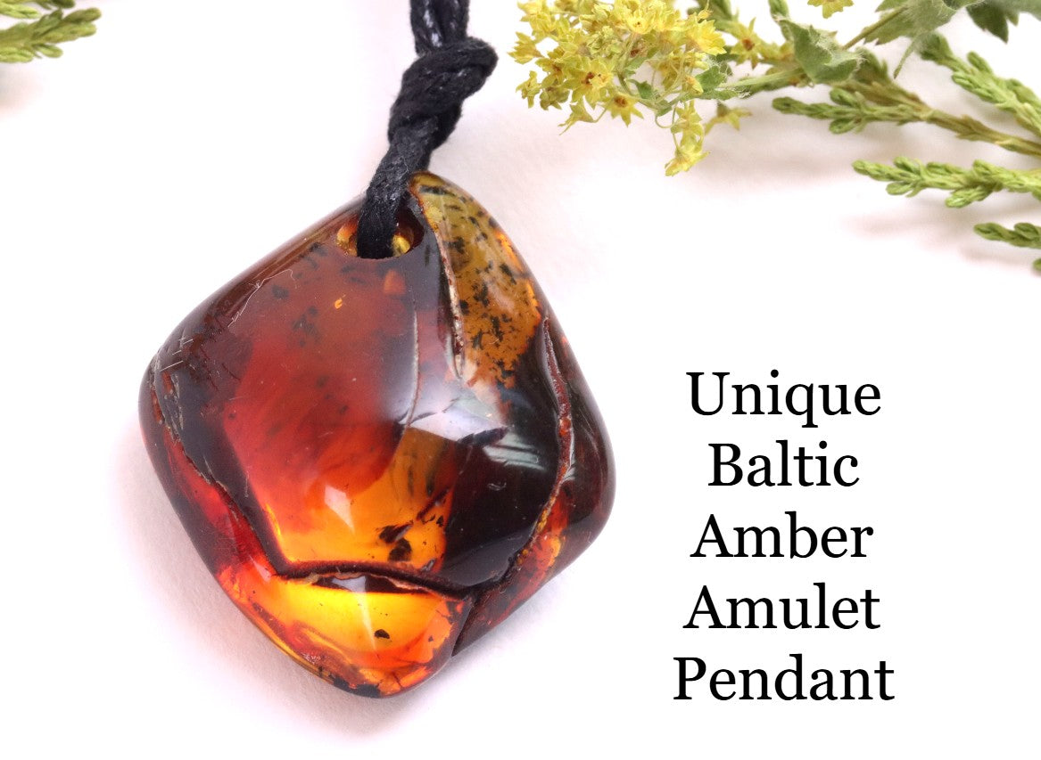 Unique Baltic Amber Amulet Pendant