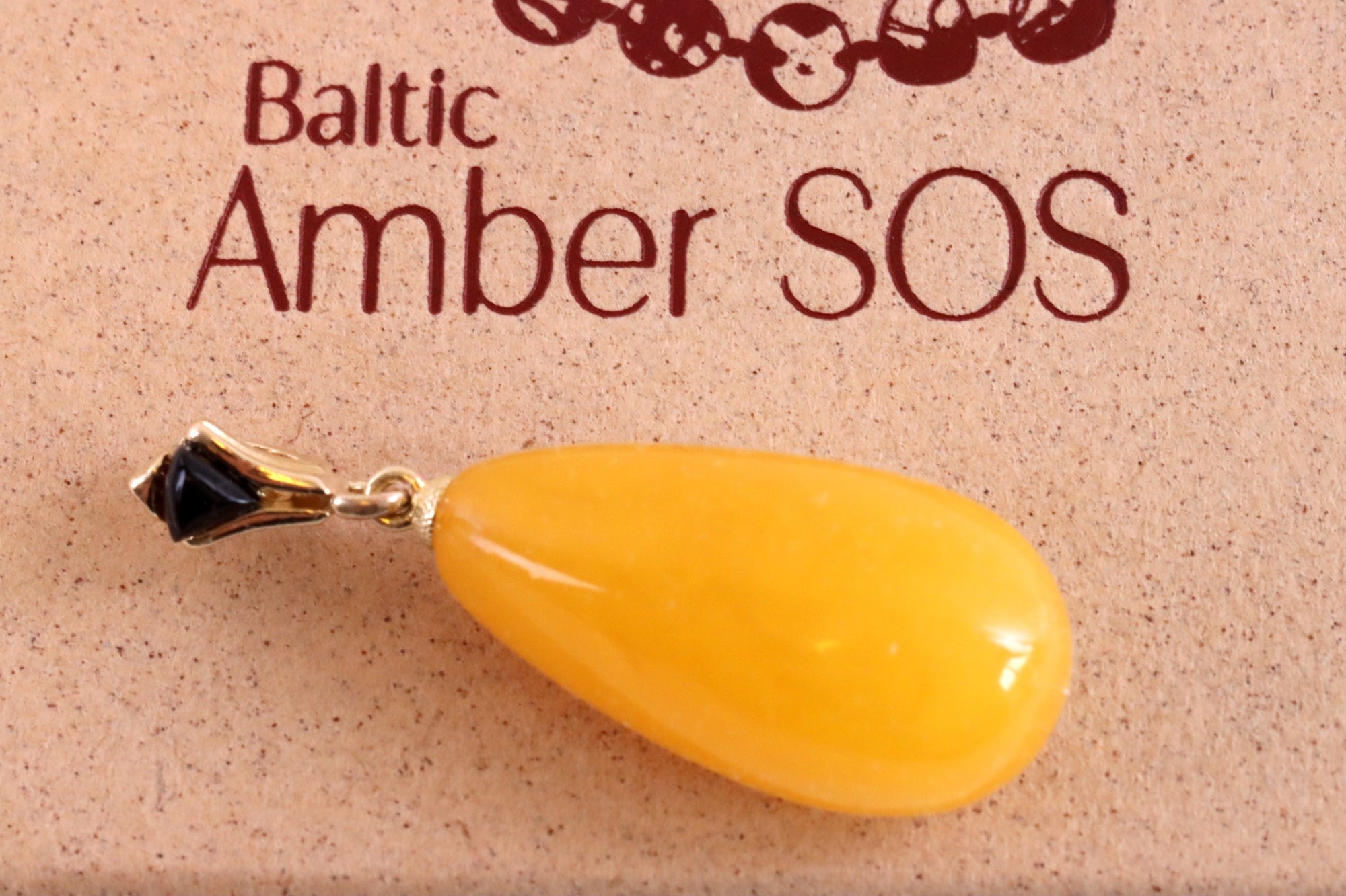 Only One Available Amber Pendant on Gold Plated Silver