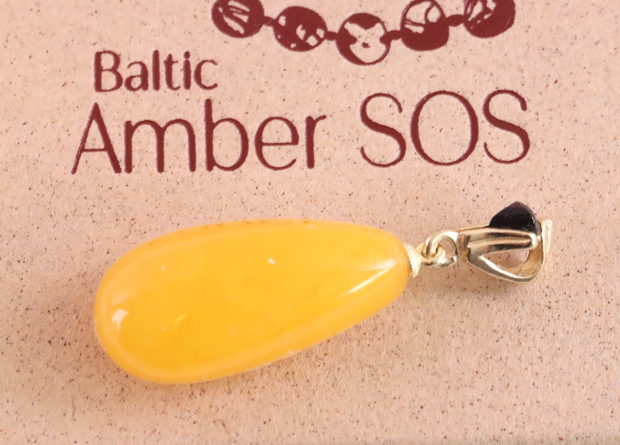 Only One Available Amber Pendant on Gold Plated Silver