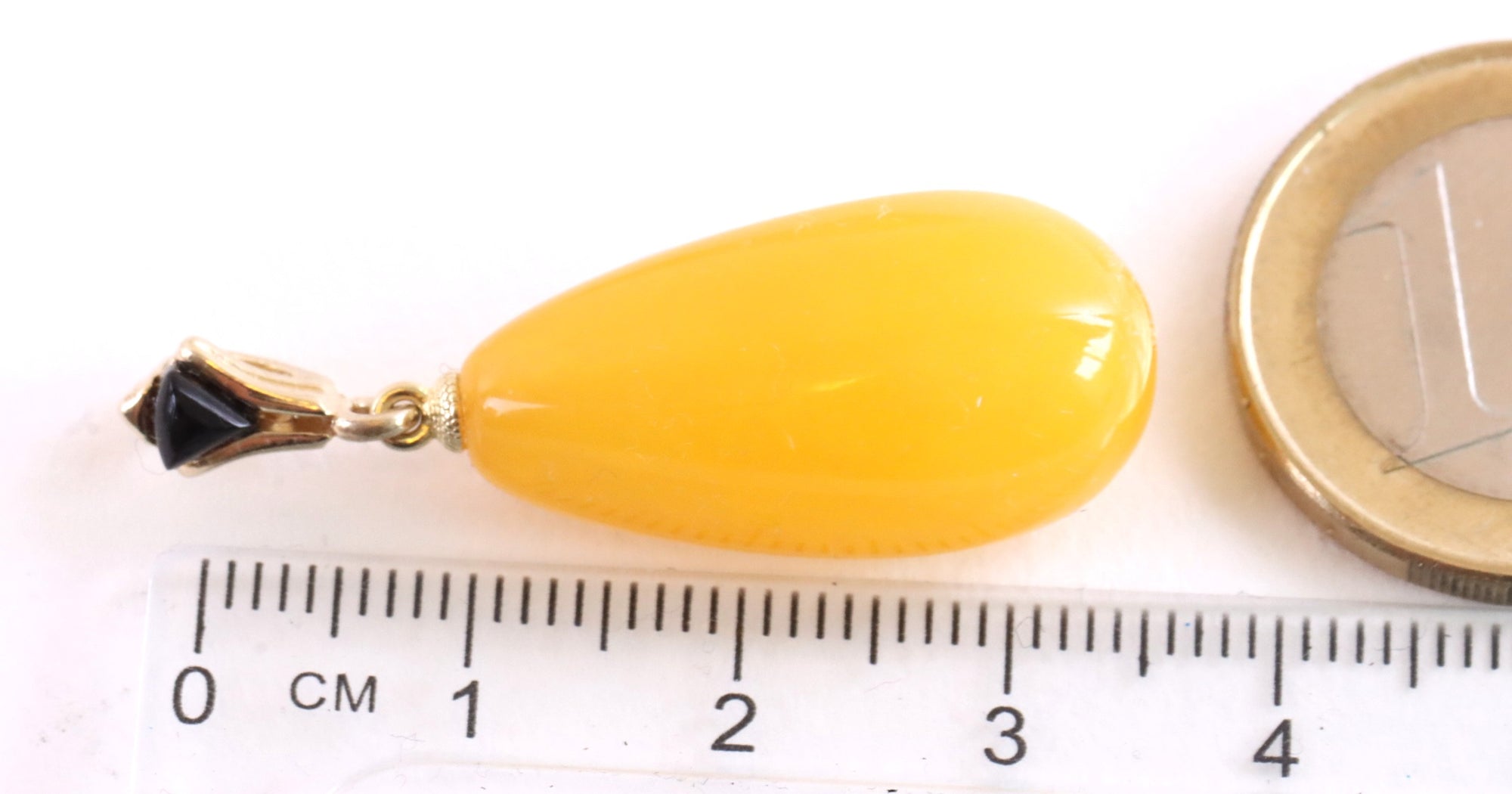 Only One Available Amber Pendant on Gold Plated Silver