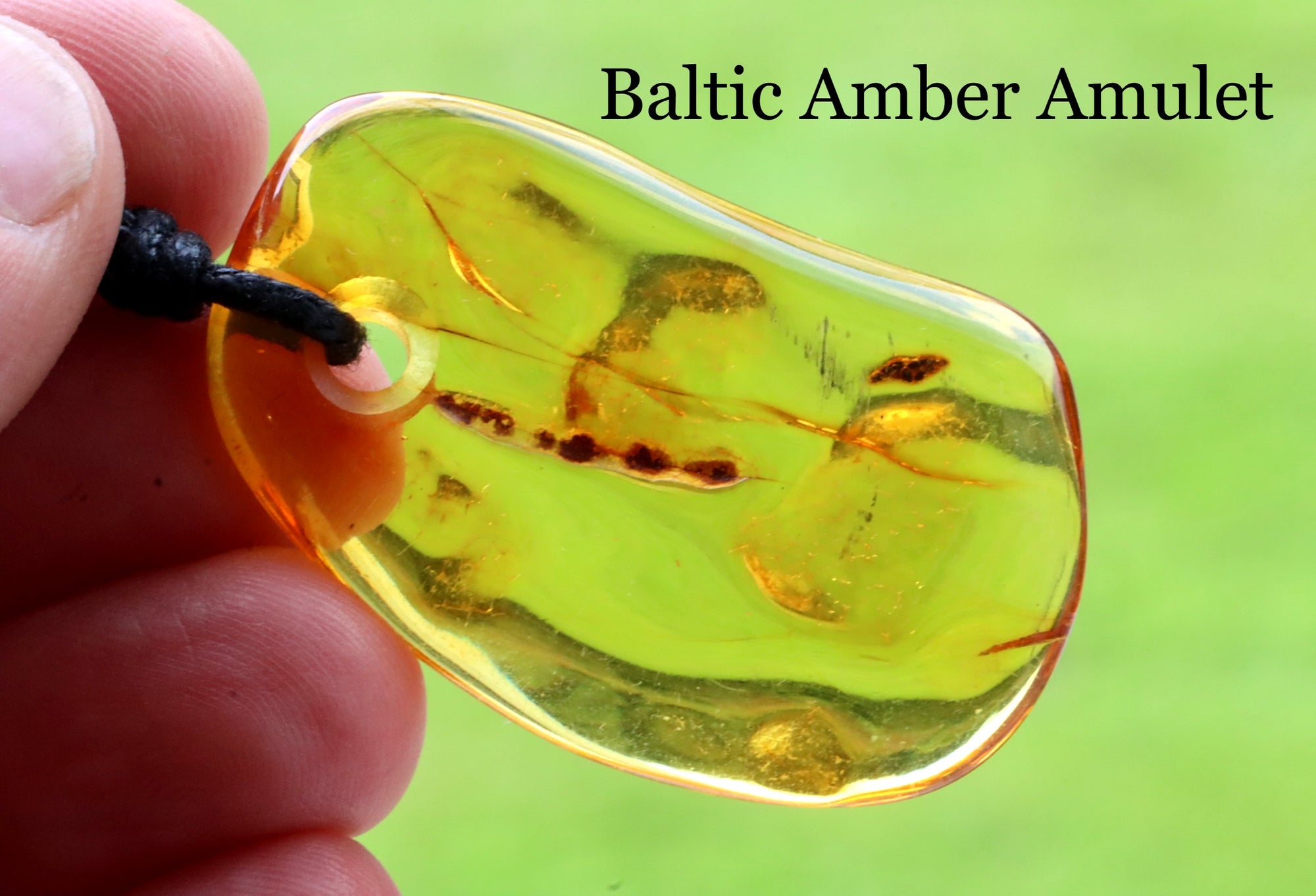 Natural Amber Amulet Pendant