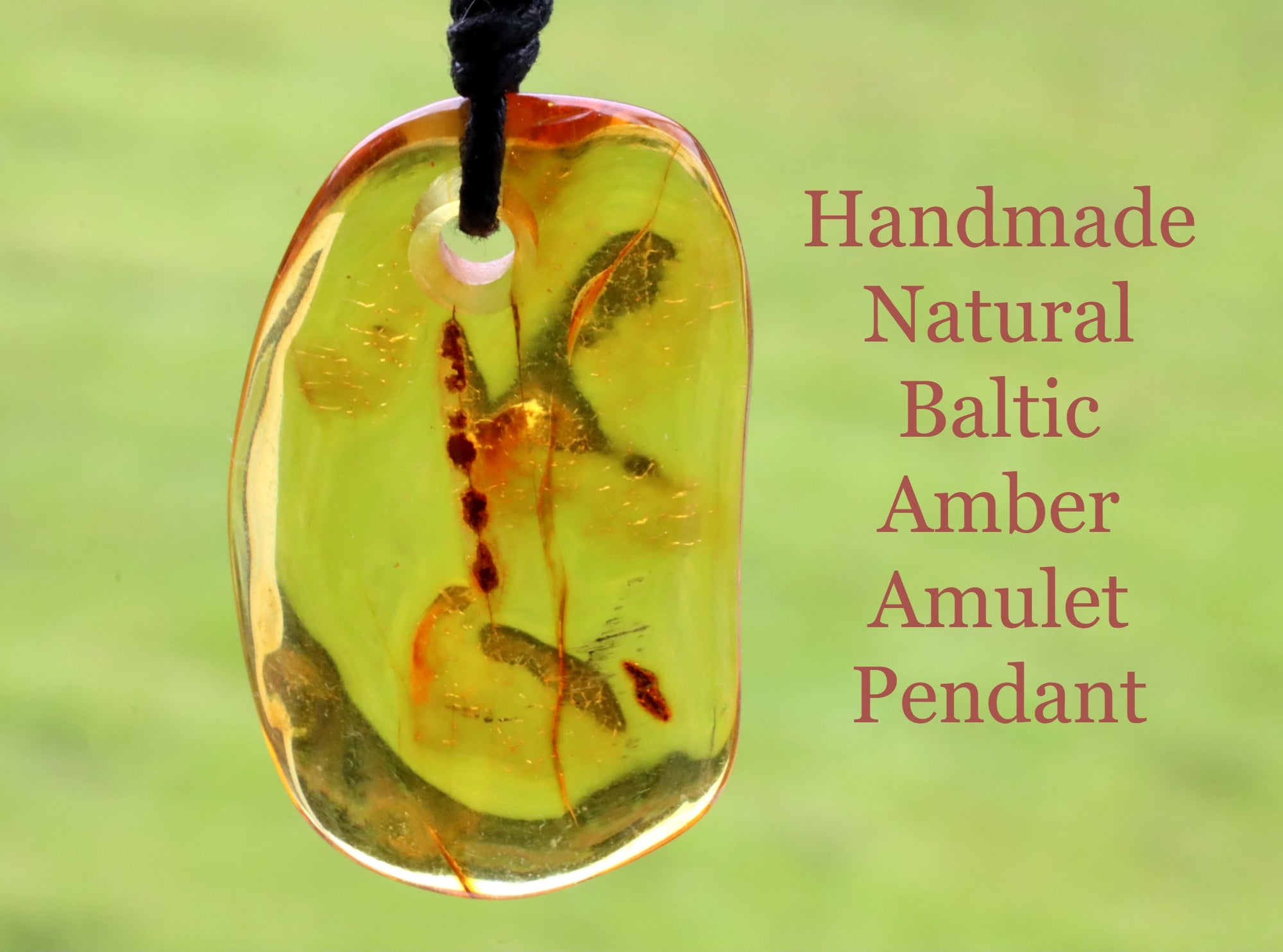 Natural Amber Amulet Pendant