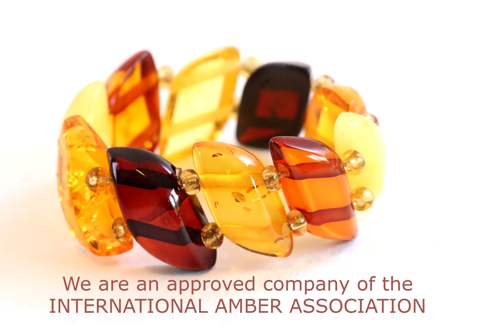 Diagonal Elasticated Amber Ring