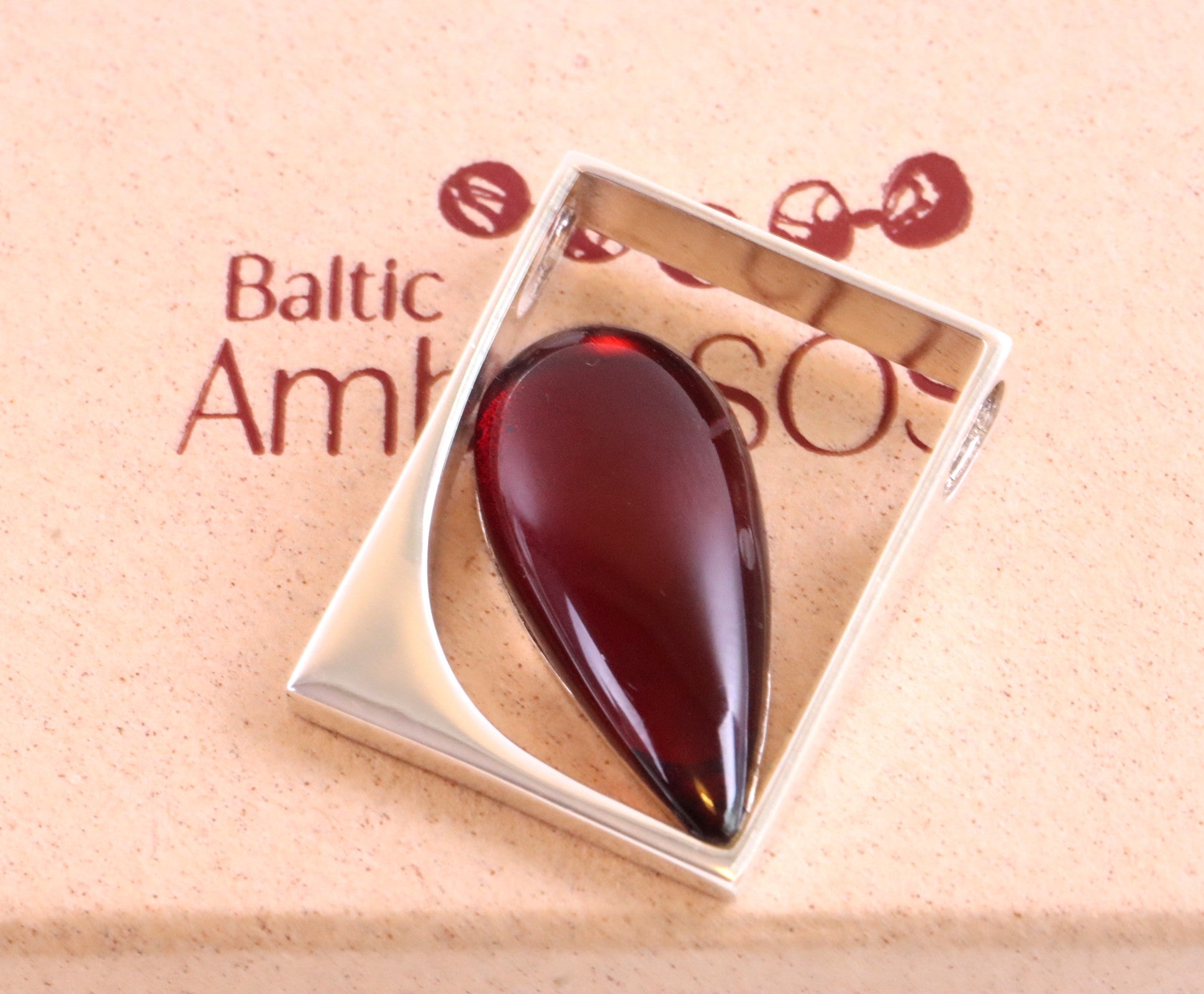 Baltic Amber on Sterling Silver Gemstone Pendant