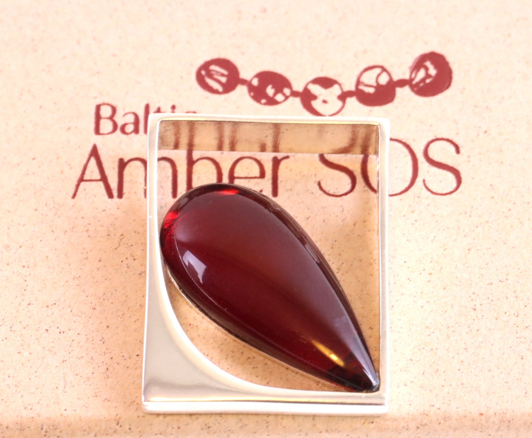 Baltic Amber on Sterling Silver Gemstone Pendant