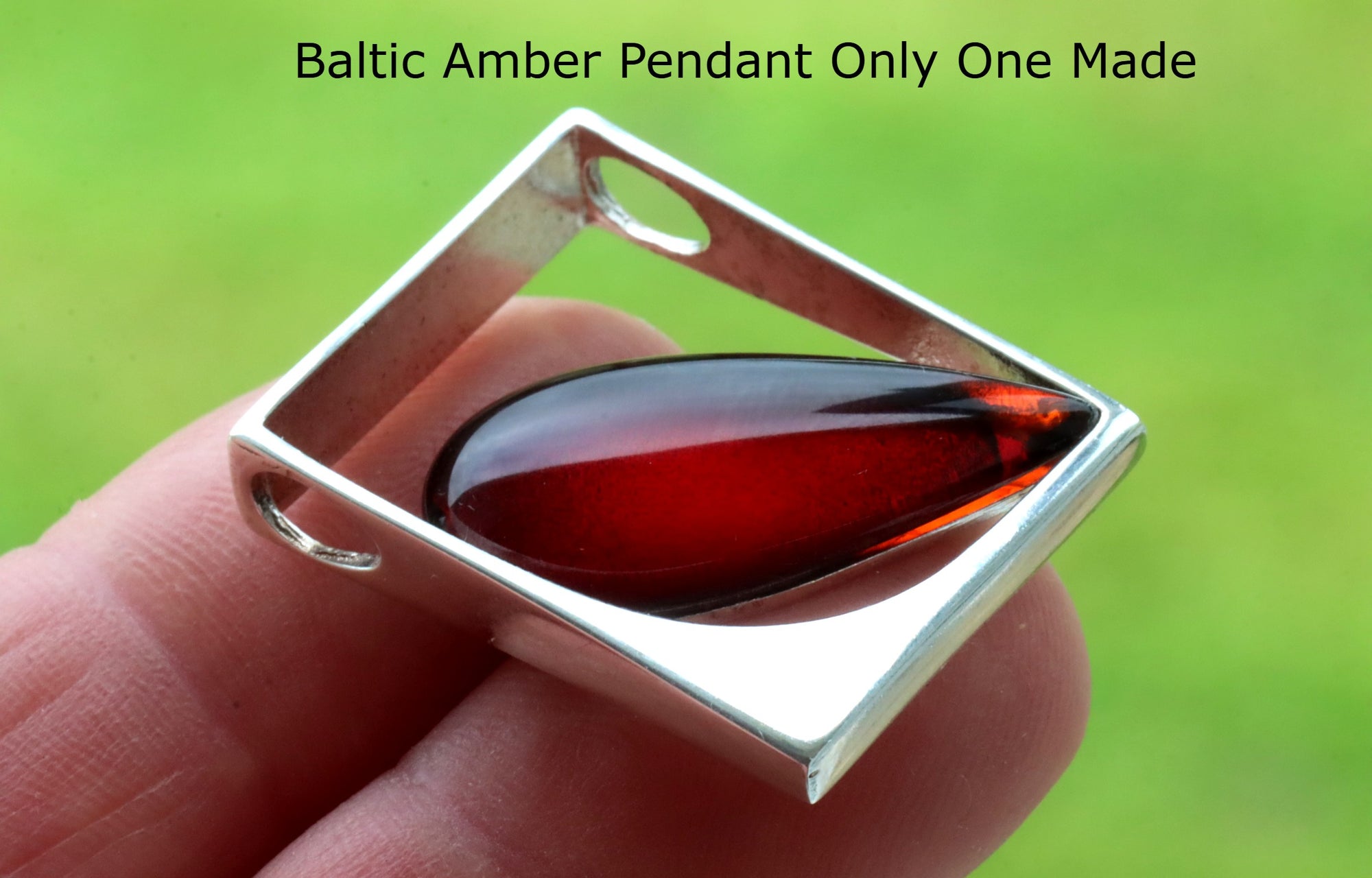 Baltic Amber on Sterling Silver Gemstone Pendant