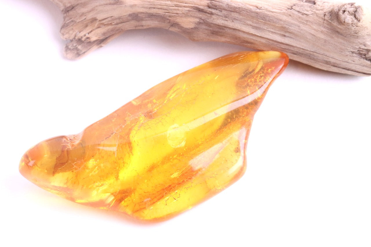 Amber Worry Stone – Stress Relief Smooth Meditation Palm Stone
