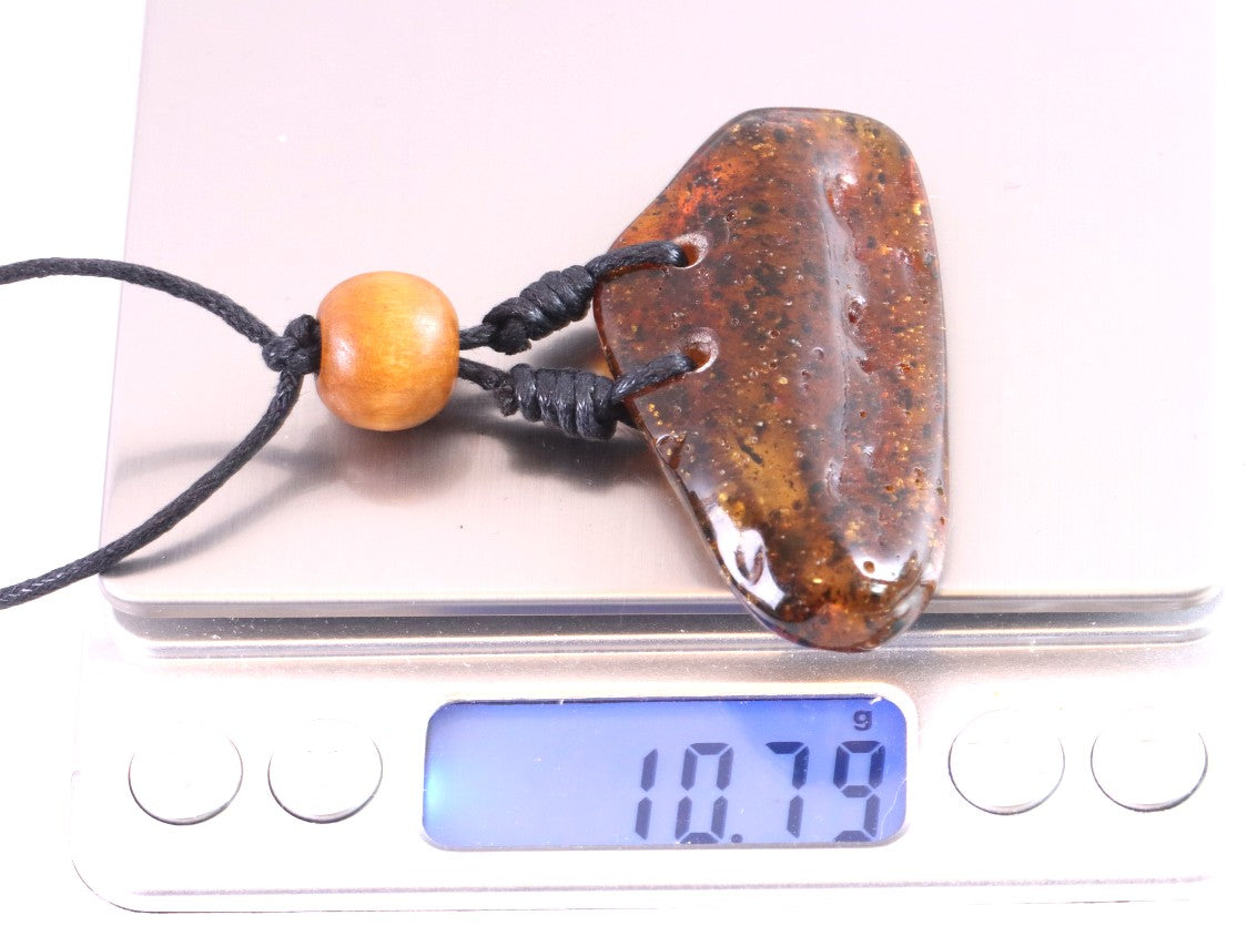 Natural Baltic Amber Amulet Pendant for Mindfulness and Protection