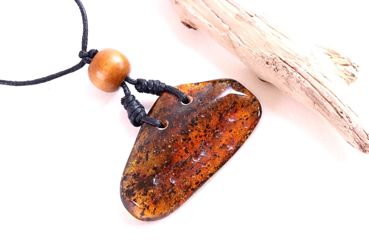 Natural Baltic Amber Amulet Pendant for Mindfulness and Protection