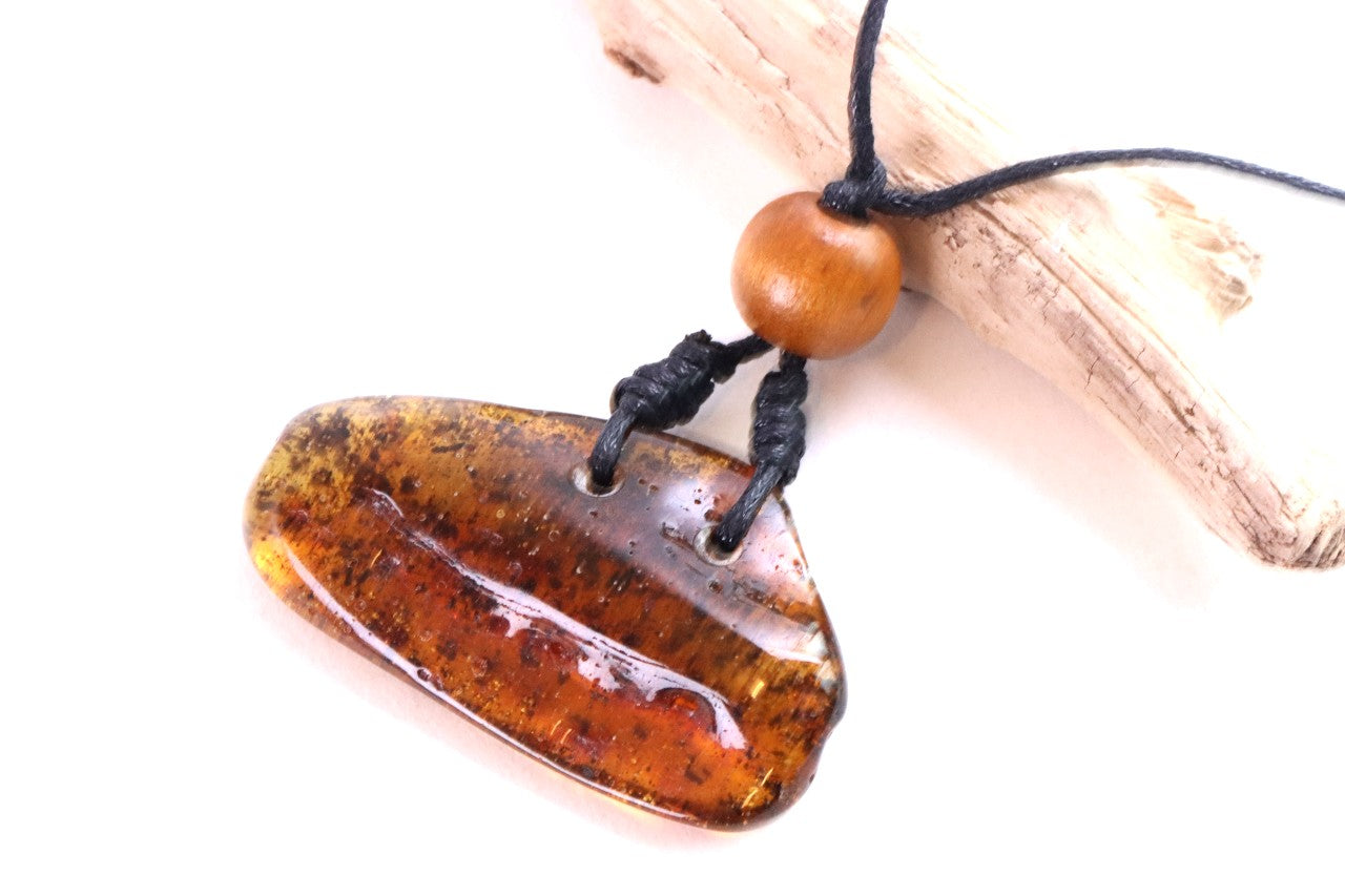 Natural Baltic Amber Amulet Pendant for Mindfulness and Protection