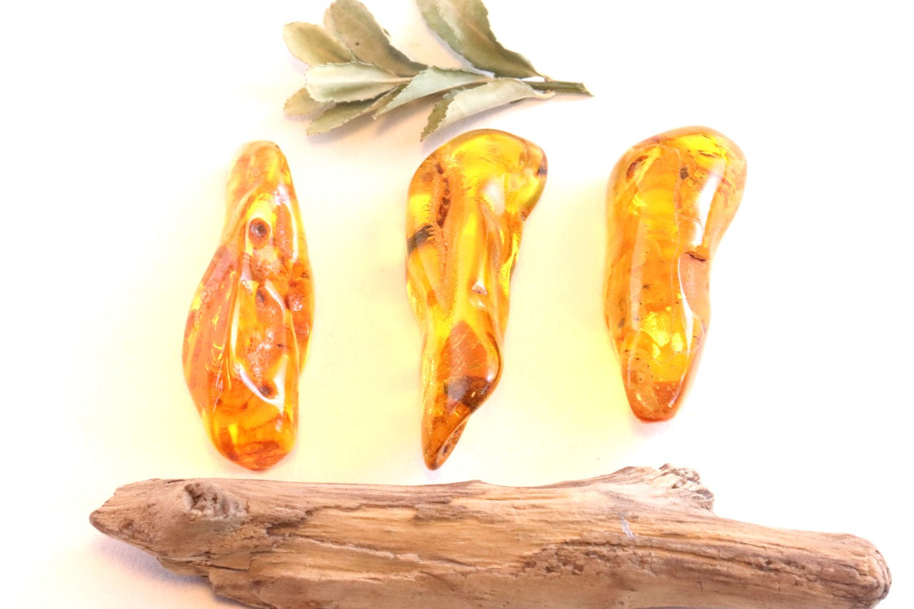 3 X Amber Gemstones / Sharing Long Distance Gift