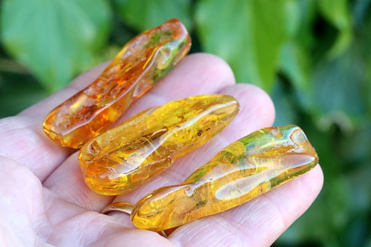 3 X Amber Gemstones / Sharing Long Distance Gift