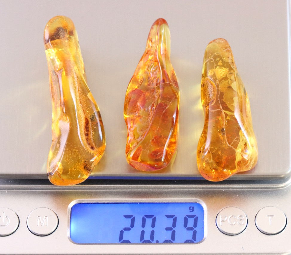 3 X Amber Gemstones / Sharing Long Distance Gift