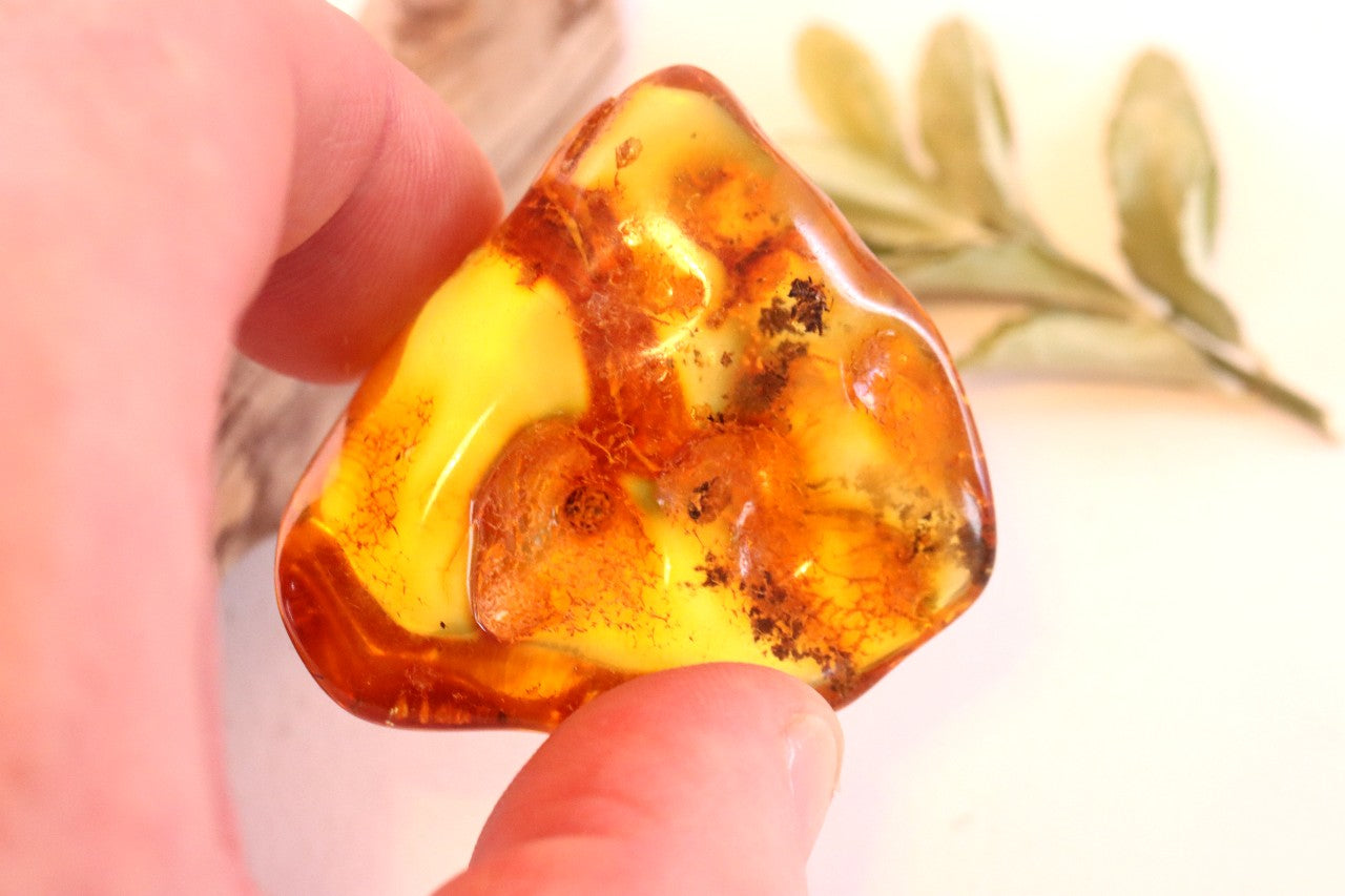 Natural Baltic Amber Gemstone Calming Meditation Stone