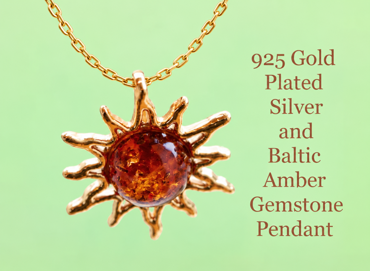 Gold Sun Pendant – 925 Gold-Plated Silver