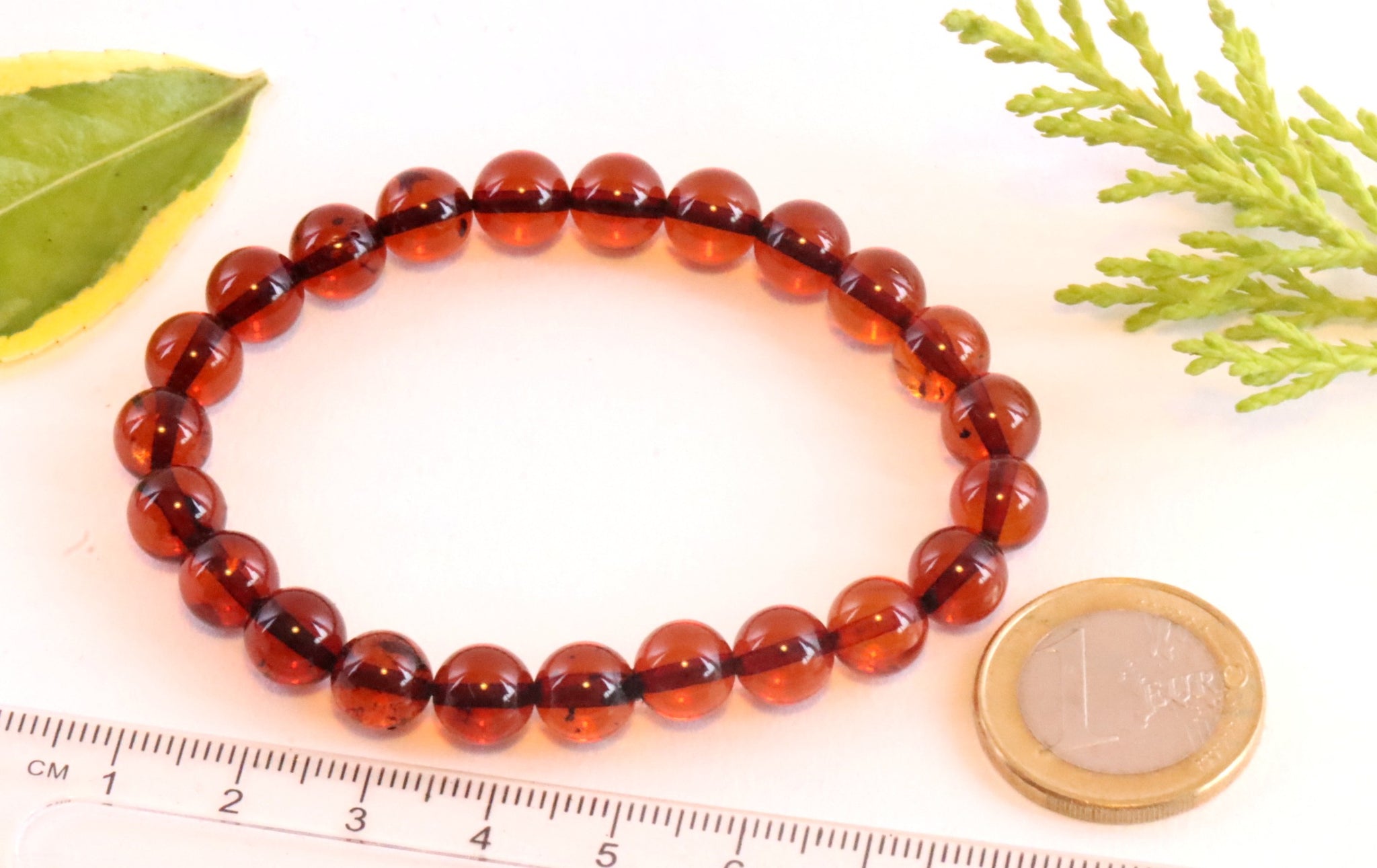 Perfect Round Red Amber Bracelet