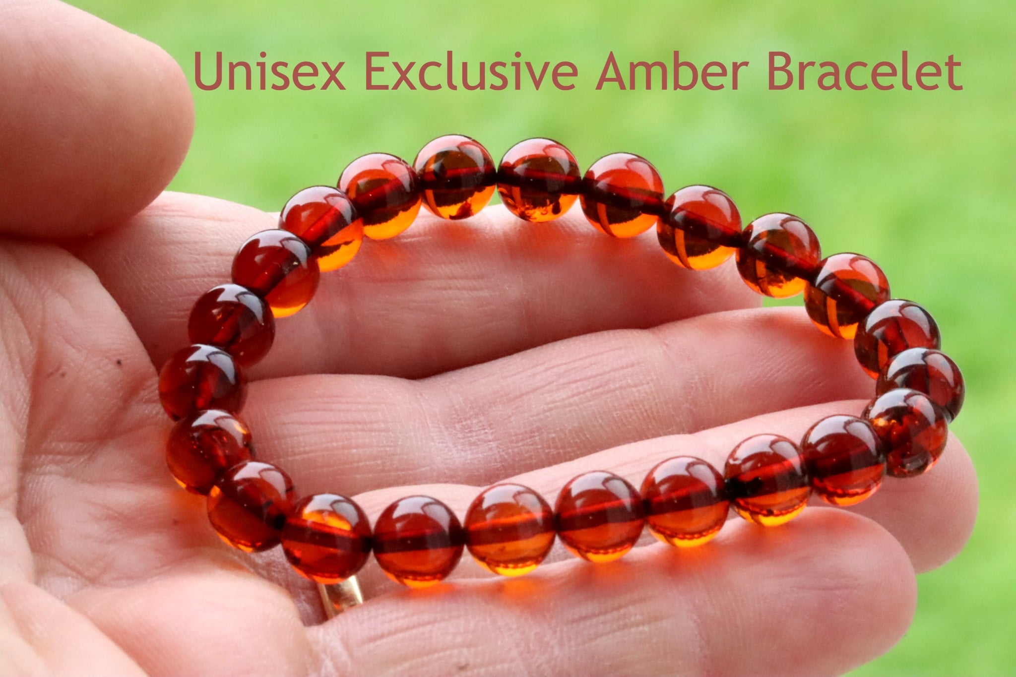 Perfect Round Red Amber Bracelet