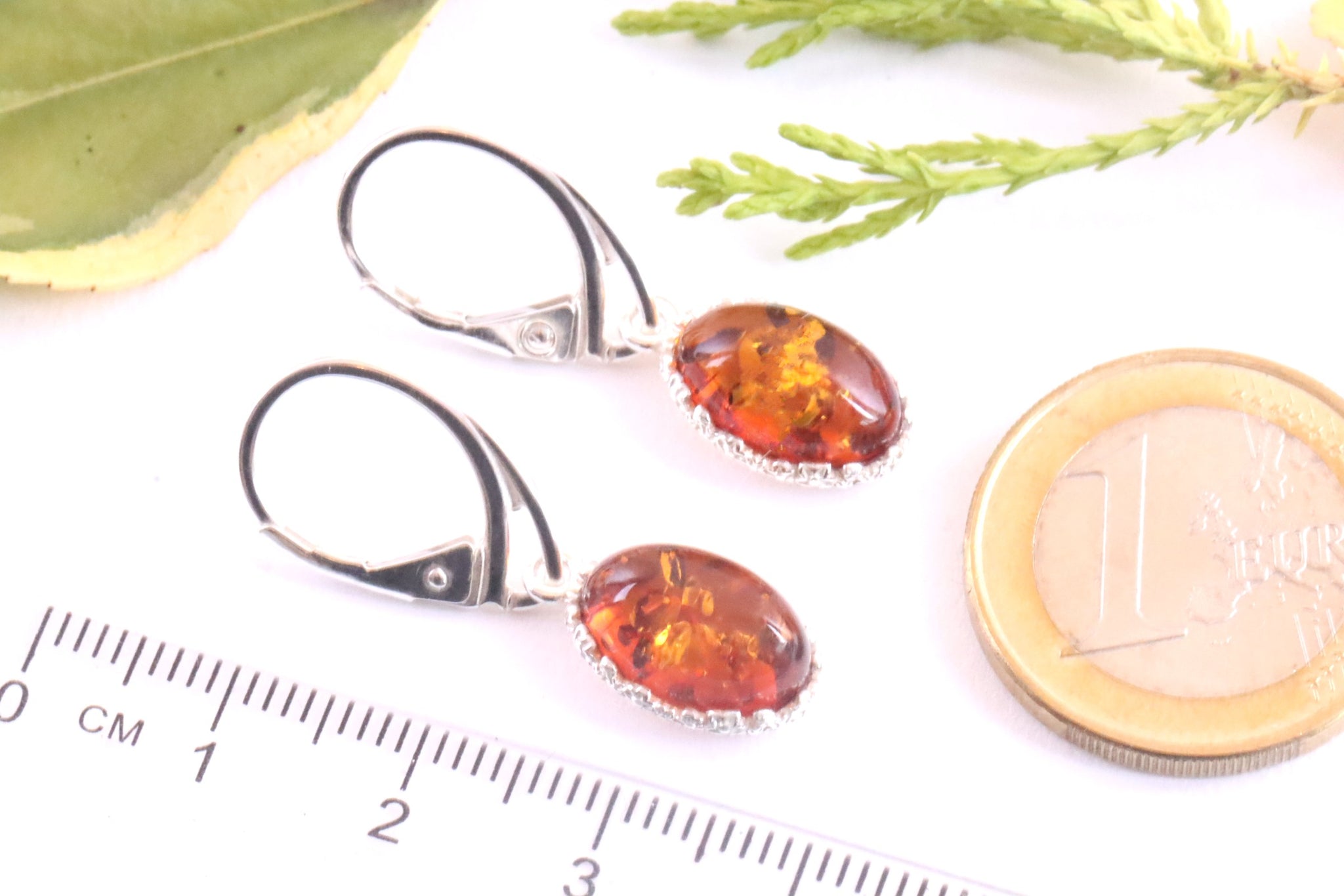 Baltic Amber Earrings on 925 Sterling Silver